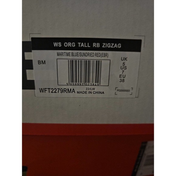 Hunter Original Rowing Plazer Tall Rb Zigzag In Maritime Blue Sundried Red 7 - Picture 11 of 12